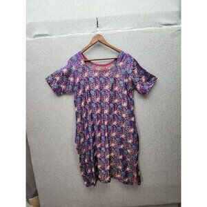 Indy Floral Embroidered Short Sleeve Dress Multicolor